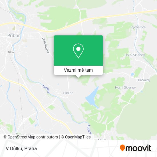 V Důlku mapa