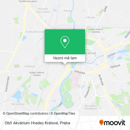 Obří Akvárium Hradec Králové mapa