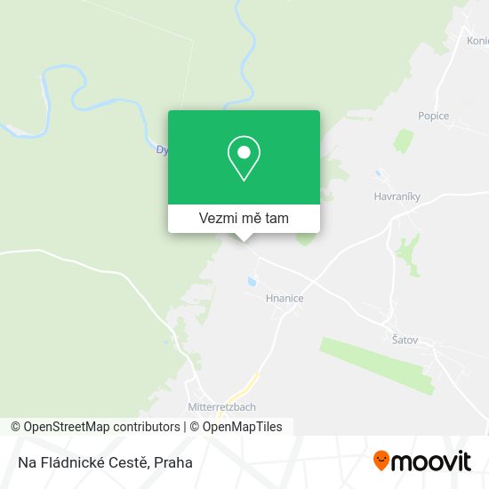 Na Fládnické Cestě mapa