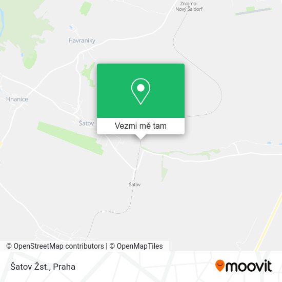 Šatov Žst. mapa