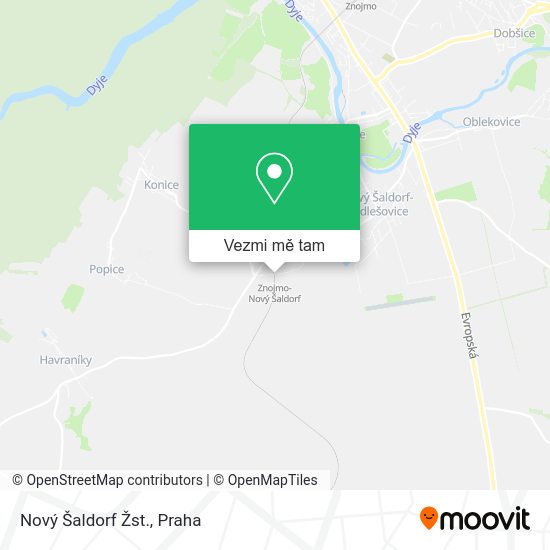 Nový Šaldorf Žst. mapa