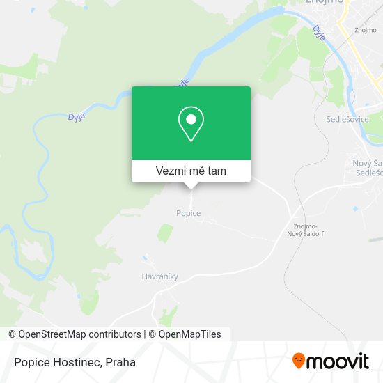 Popice Hostinec mapa