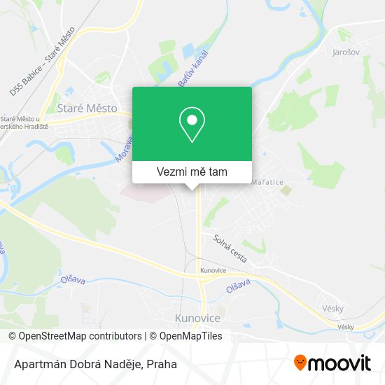 Apartmán Dobrá Naděje mapa