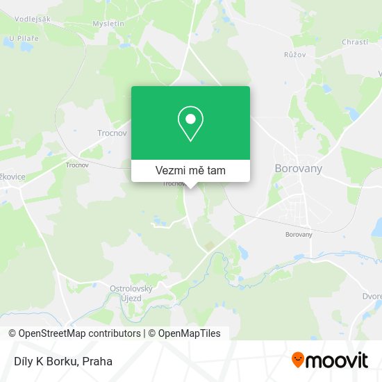 Díly K Borku mapa