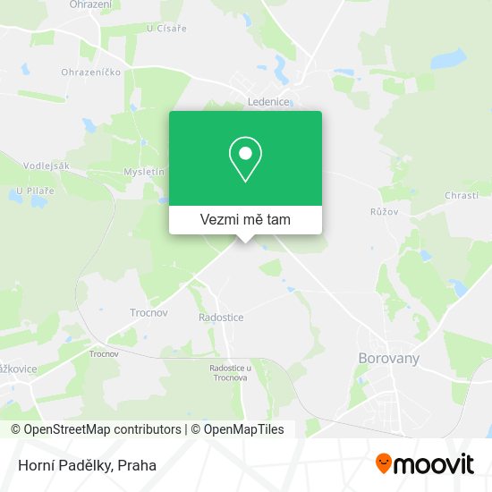 Horní Padělky mapa