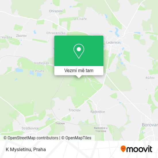 K Mysletínu mapa