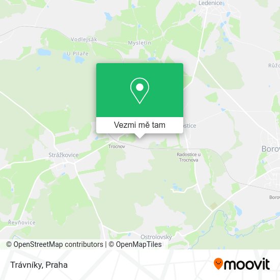 Trávníky mapa