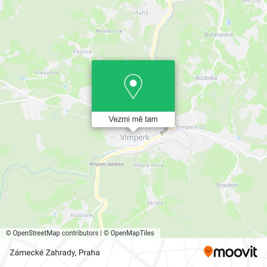 Zámecké Zahrady mapa