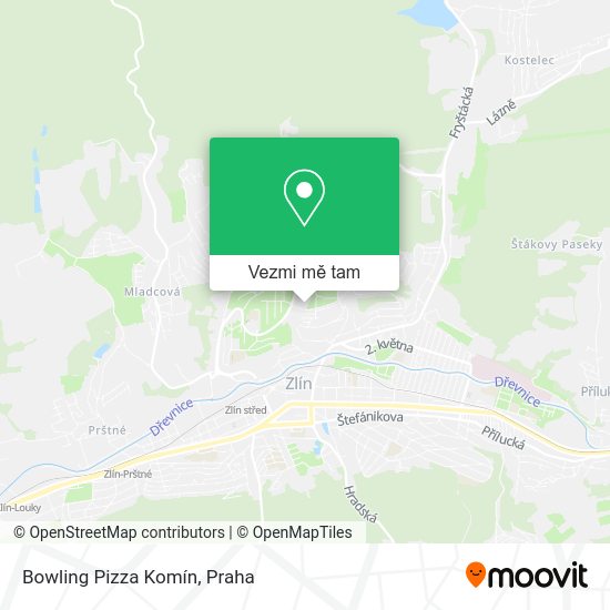 Bowling Pizza Komín mapa