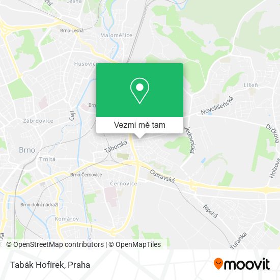 Tabák Hofírek mapa