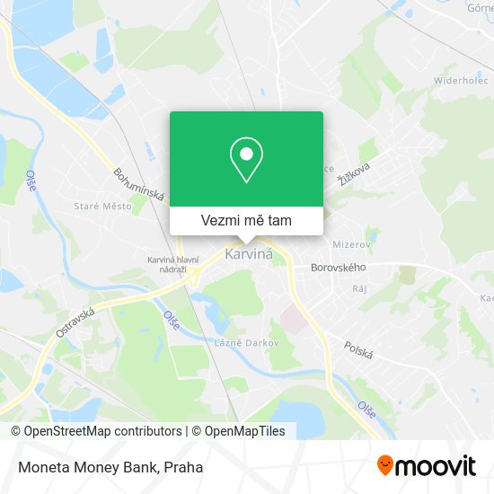 Moneta Money Bank mapa