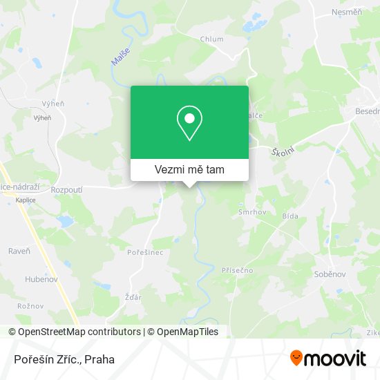 Pořešín Zříc. mapa