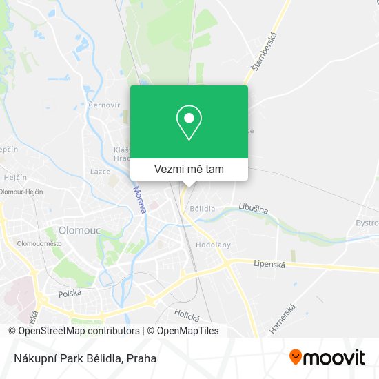 Nákupní Park Bělidla mapa