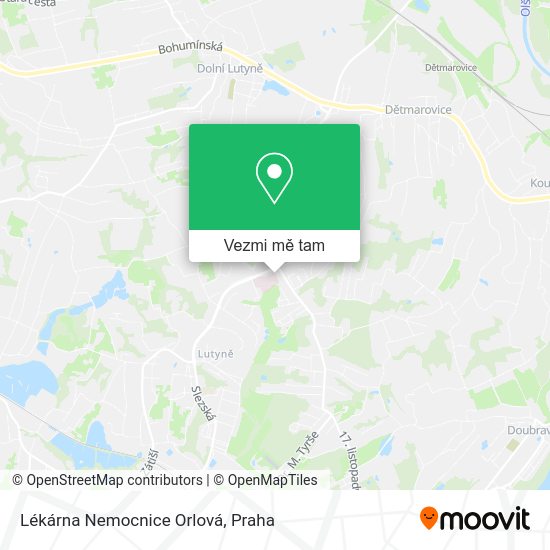 Lékárna Nemocnice Orlová mapa