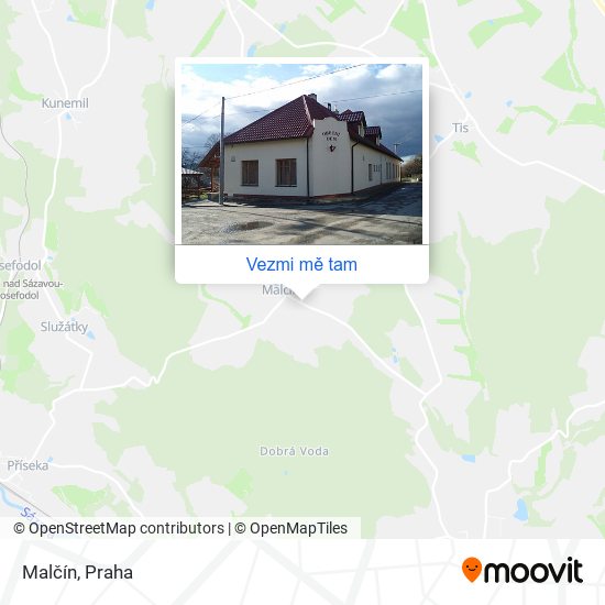 Malčín mapa