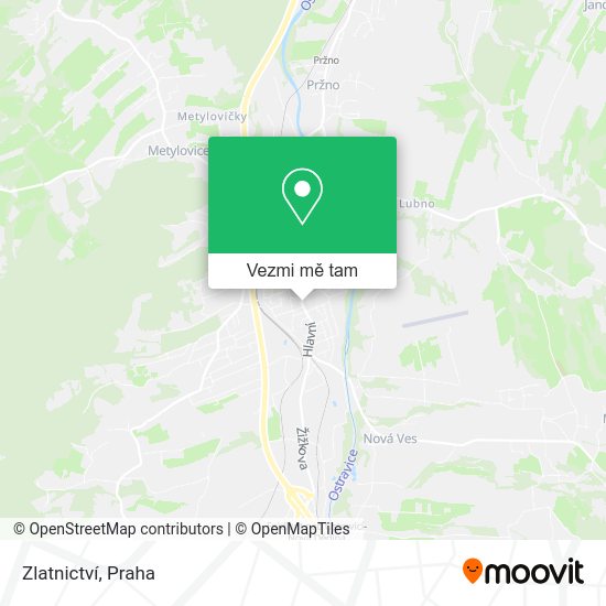 Zlatnictví mapa