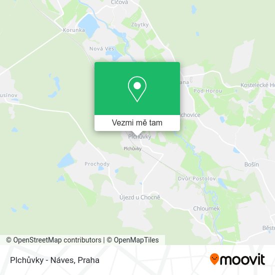 Plchůvky - Náves mapa