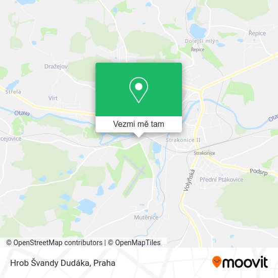 Hrob Švandy Dudáka mapa