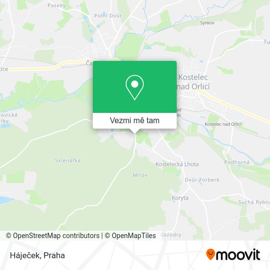 Háječek mapa