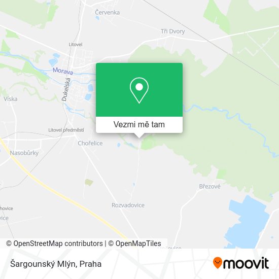 Šargounský Mlýn mapa