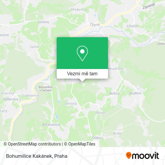 Bohumilice Kakánek mapa