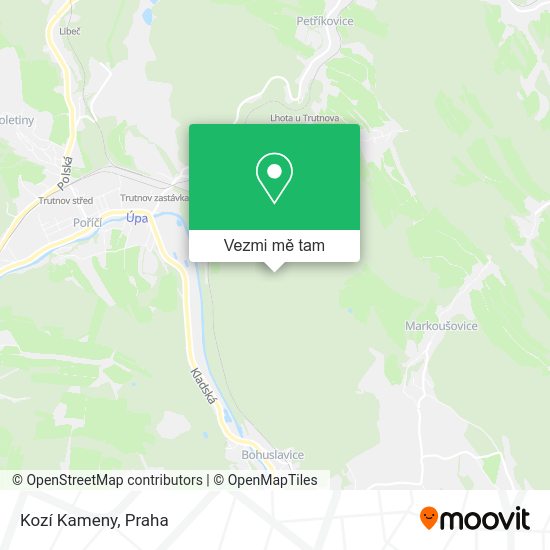 Kozí Kameny mapa
