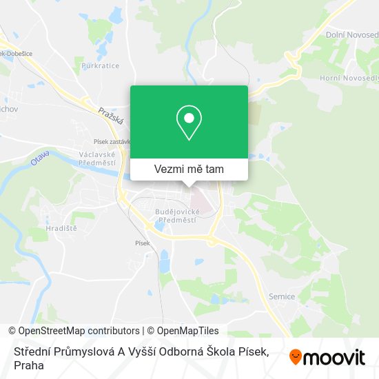 Střední Průmyslová A Vyšší Odborná Škola Písek mapa