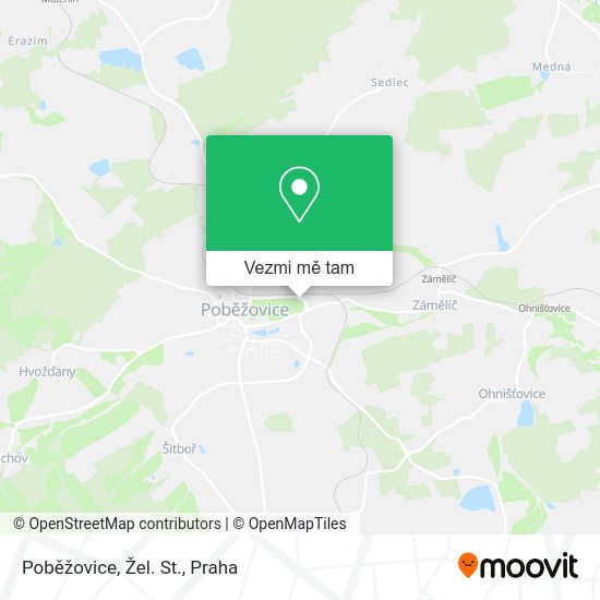 Poběžovice, Žel. St. mapa