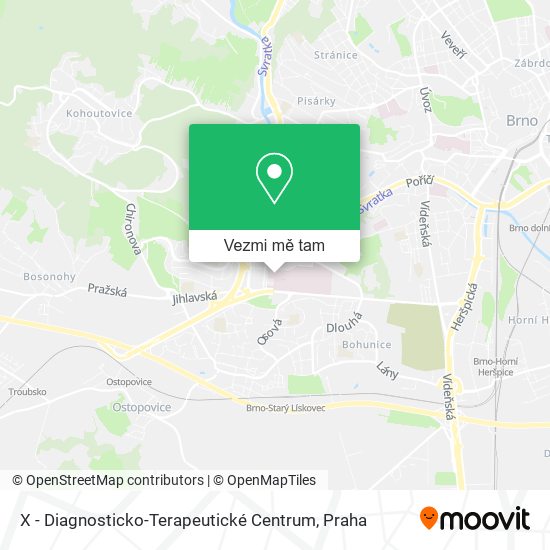 X - Diagnosticko-Terapeutické Centrum mapa