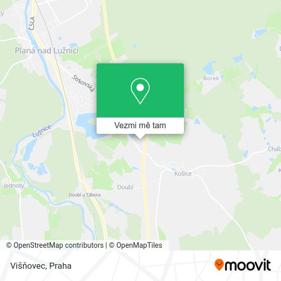 Višňovec mapa
