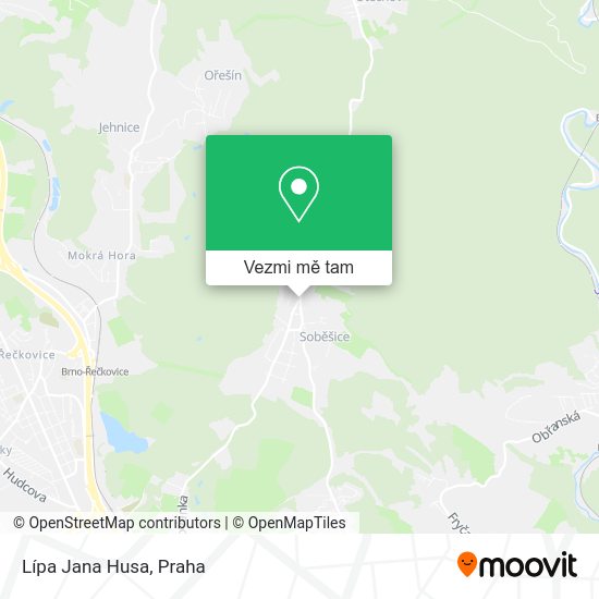 Lípa Jana Husa mapa