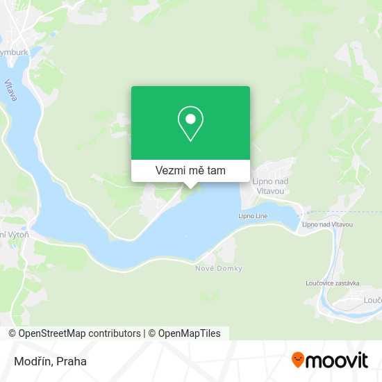 Modřín mapa