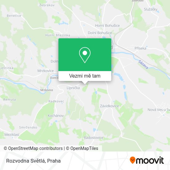 Rozvodna Světlá mapa