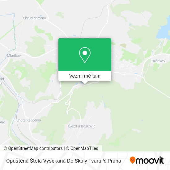 Opuštěná Štola Vysekaná Do Skály Tvaru Y mapa