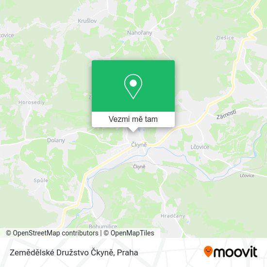 Zemědělské Družstvo Čkyně mapa