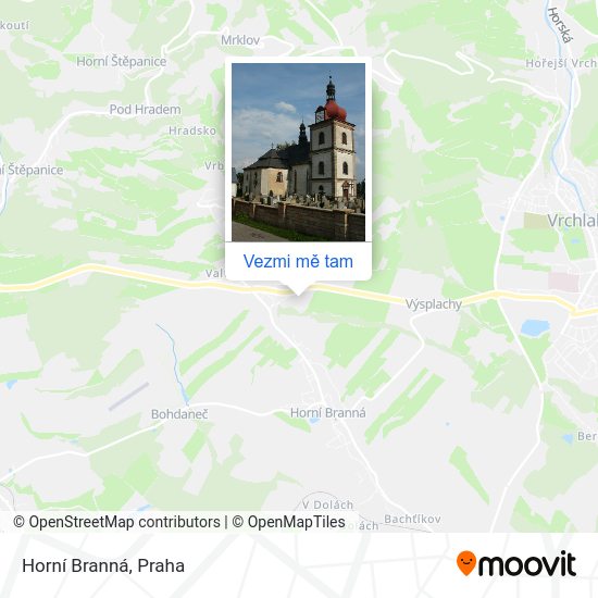 Horní Branná mapa