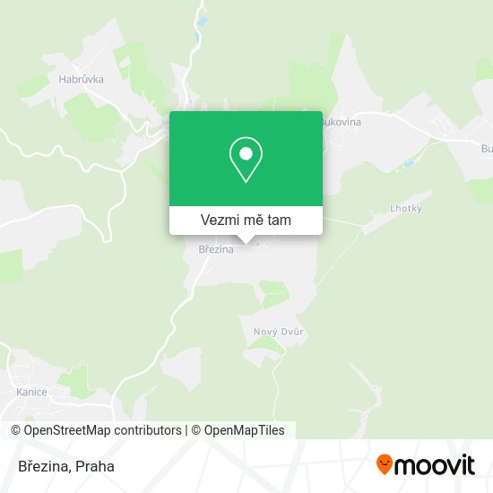 Březina mapa
