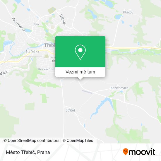 Město Třebíč mapa