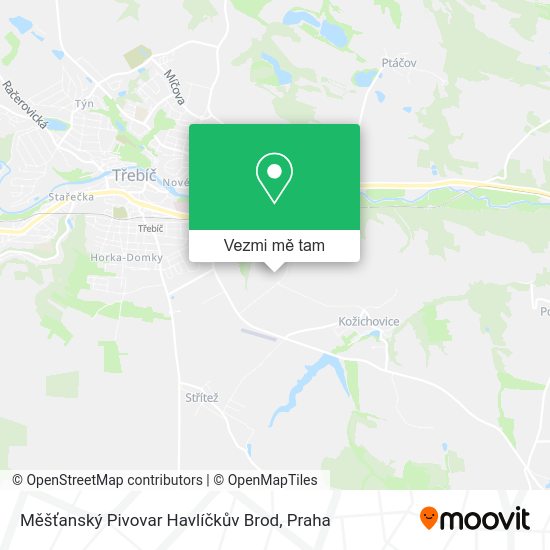 Měšťanský Pivovar Havlíčkův Brod mapa