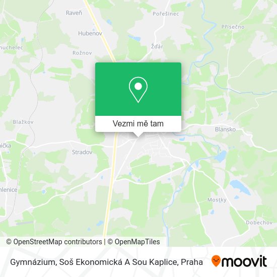 Gymnázium, Soš Ekonomická A Sou Kaplice mapa