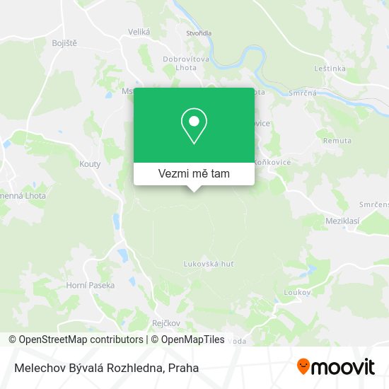 Melechov Bývalá Rozhledna mapa