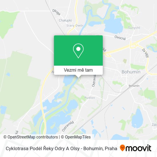 Cyklotrasa Podél Řeky Odry A Olsy - Bohumín mapa