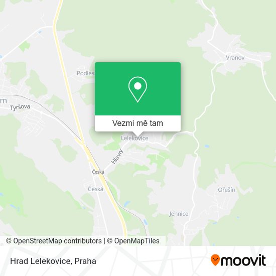 Hrad Lelekovice mapa