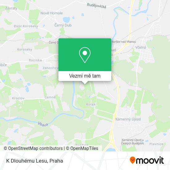 K Dlouhému Lesu mapa