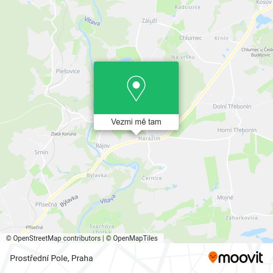 Prostřední Pole mapa