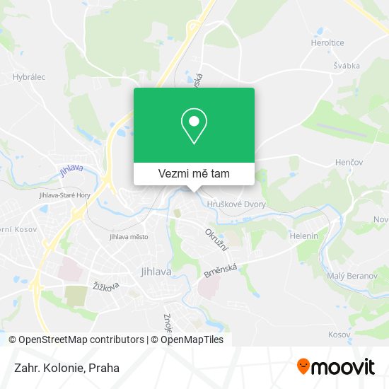 Zahr. Kolonie mapa