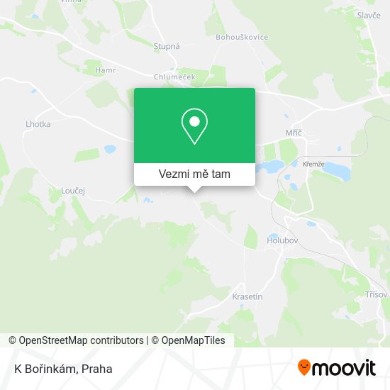 K Bořinkám mapa