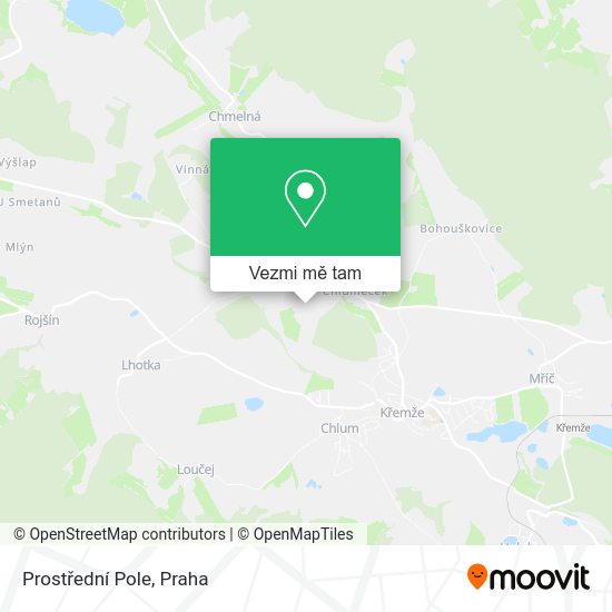 Prostřední Pole mapa