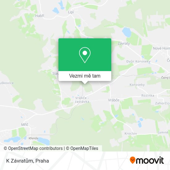 K Závratům mapa