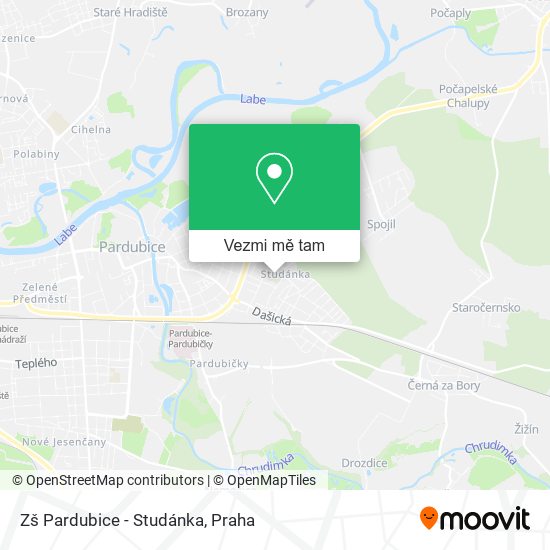 Zš Pardubice - Studánka mapa